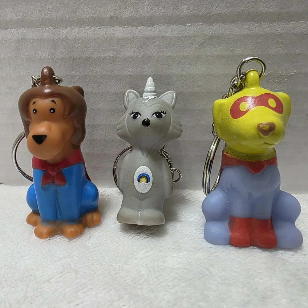 LOT OF 3 American Heart Association Crew Keychains‎ 2 Dogs And A Unicorn Fox
